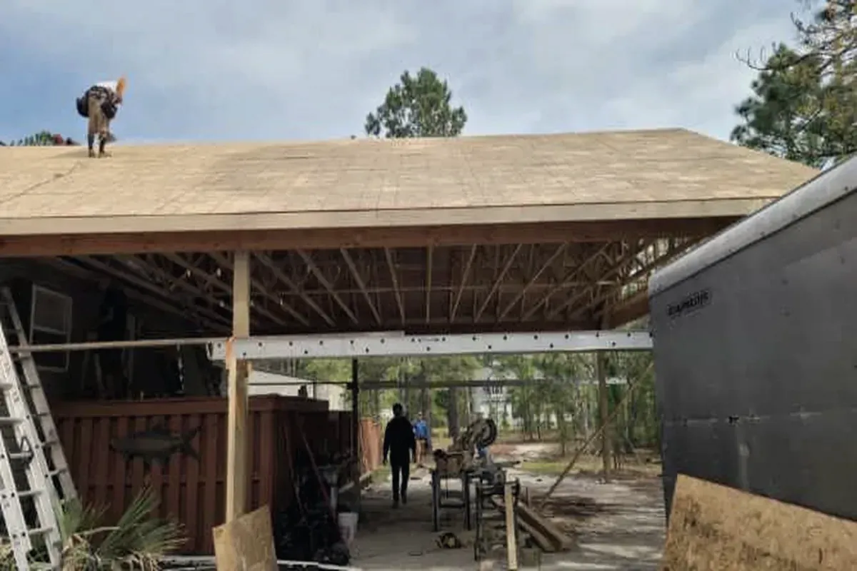 Garage build and home addition by Howard Roofing & Construction, Wilmington NC