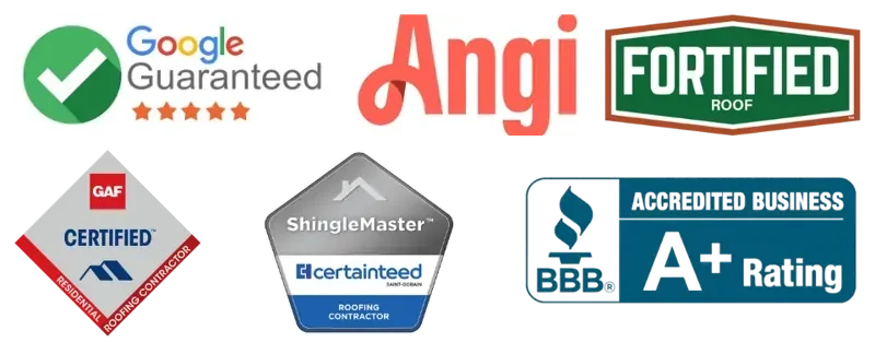 GAF, CertainTeed and FORTIFIED roof certification badges, Howard Roofing & Construction Wilmington NC