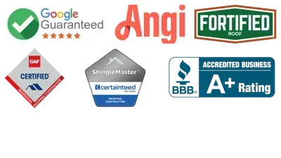 GAF and CertainTeed certification badges, Howard Roofing & Construction